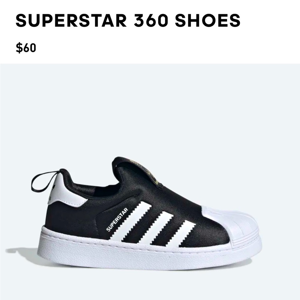 BOYS ADIDAS SUPERSTAR 360 Size 2.5 YOUTH